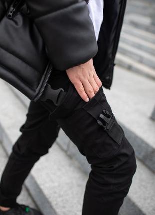 Крутые коттоновые спортивные мужские штаны удобные на каждый день демисезонные черные | спортивные брюки3 фото