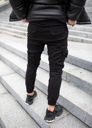 Крутые коттоновые спортивные мужские штаны удобные на каждый день демисезонные черные | спортивные брюки9 фото