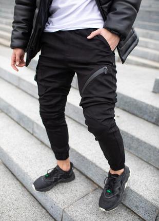 Крутые коттоновые спортивные мужские штаны удобные на каждый день демисезонные черные | спортивные брюки6 фото