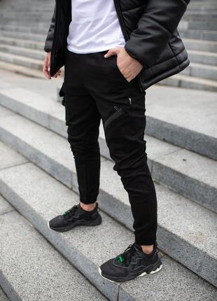 Крутые коттоновые спортивные мужские штаны удобные на каждый день демисезонные черные | спортивные брюки10 фото