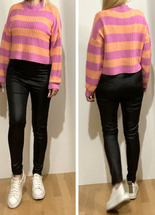 Eur 40-42 яскравий жіночий светр оверсайз короткий демісезонний4 фото