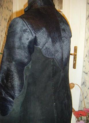 Плащ натуральный мех и кожа ( пони + замша )
