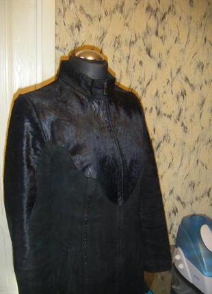 Плащ натуральный мех и кожа ( пони + замша )