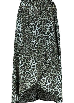 Спідниця юбка атлас леопард3 фото