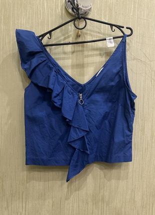 Синий топ блуза на молнии h&m