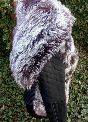 Куртка з натуральної шкіри з шикарним хутром фінської чорнобурки5 фото