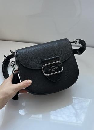 Чорна шкіряна сумка morgan shoulder black coach