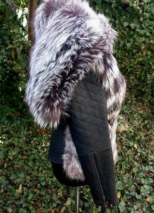 Куртка з натуральної шкіри з шикарним хутром фінської чорнобурки2 фото