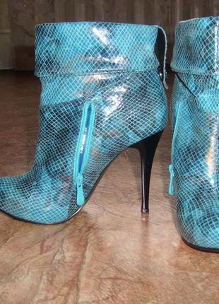 Ботиночки бирюза питон