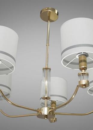 Подвесная люстра с тканевыми абажурами florence золото n1011/5g