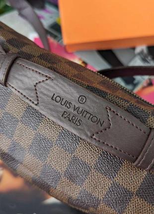 Женская сумка бананка louis vuitton поясная женская сумочка луи витон коричневая клетка бананка луи виттон5 фото