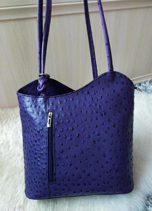 Новая кожаная сумка рюкзак borse in pelle2 фото