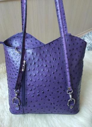 Новая кожаная сумка рюкзак borse in pelle3 фото