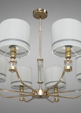 Подвесная люстра с тканевыми абажурами florence хром n1011/8hr
