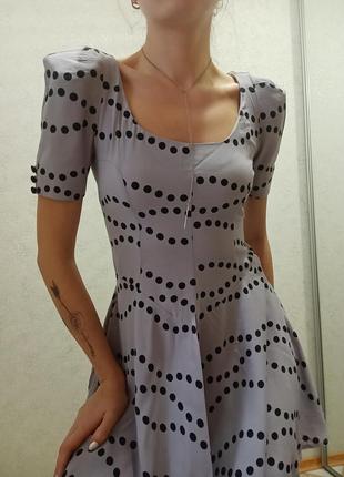 Лавандова сукня в горошок3 фото