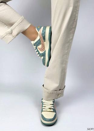 Бірюзові кросівки літо/весна колоборація в стилі бренду 36 37 38 39 40 ⚜️ преміальні кеди7 фото