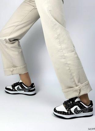 Чорно-білі кросівки в стилі бренду колоборація 36 37 38 39 40 преміальні кеди весна літо з еко-шкіри6 фото