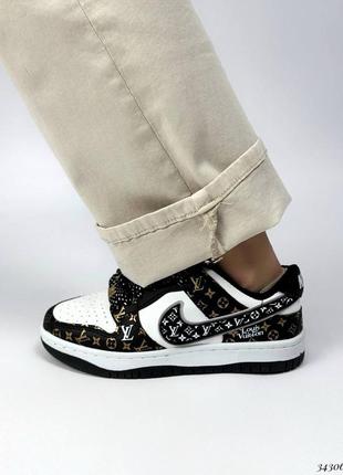 Чорно-білі кросівки в стилі бренду колоборація 36 37 38 39 40 преміальні кеди весна літо з еко-шкіри3 фото