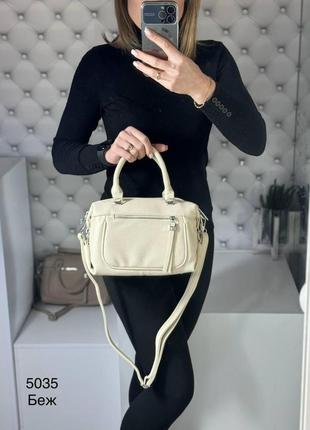 Стильна зручна сумочка з матової екошкіри3 фото