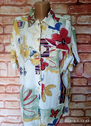 Блуза вискоза цветастая винтажная 80-90е