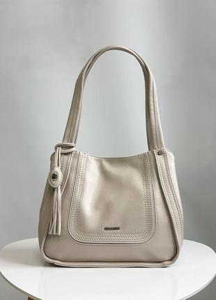 Сіра практична жіноча сумка шопер зі штучної шкіри gilda tohetti.1 фото