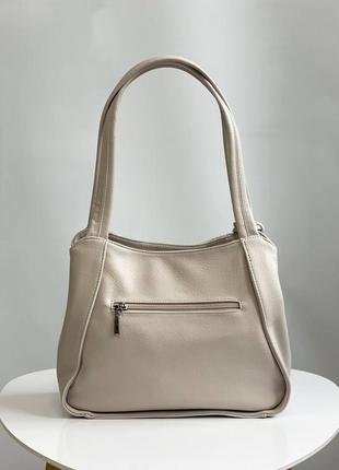 Сіра практична жіноча сумка шопер зі штучної шкіри gilda tohetti.4 фото