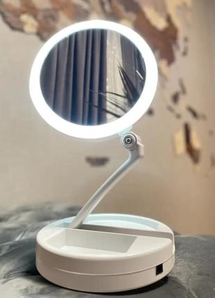 Складне дзеркало для макіяжу з підсвічуванням led my fold away mirror2 фото