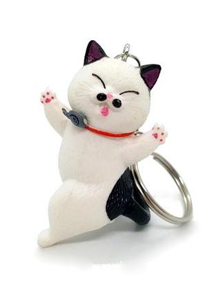 🐱💃 забавный брелок "белый кот танцует" кошка котенок