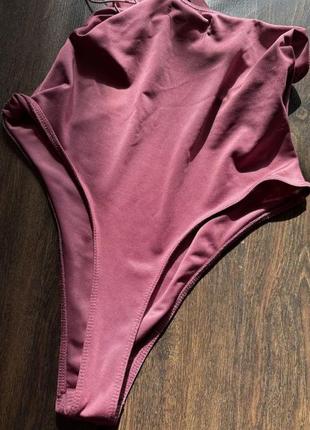 🩷боди xs/s bershka розовый базовый бодик с завязками на завязках розовый купальник сдельный кроп топ3 фото