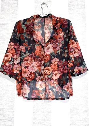 Блуза квітковий принт блузка