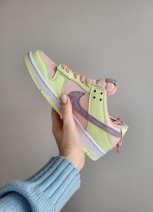 Жіночі кросівки салатові з рожевим nike sb dunk low lime2 фото