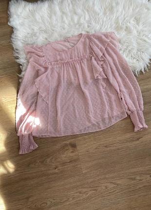 Розовая блуза с воланами dorothy perkins размер м