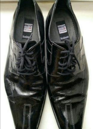 28,5 см.шкіряні чоловічі туфлі fretz (оригінал). швейцарія.2 фото