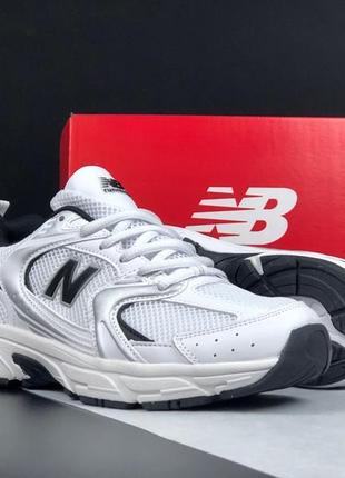 Чоловічі легкі стильні кросівки new balance 530 , білі сітка4 фото