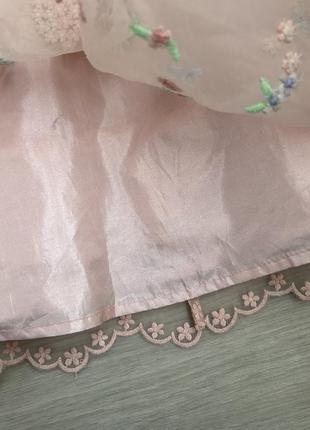 Святкова дитяча сукня ніжно рожева у квіти6 фото