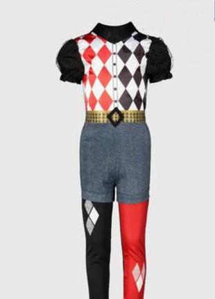 Карнавальний костюм харлі квінн на дівчинку 9-10 років зріст 134-140 см фірма tu