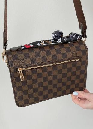 Классическая женская сумка louis vuitton metis brown кожаная сумочка через плечо луи витон брендовая3 фото
