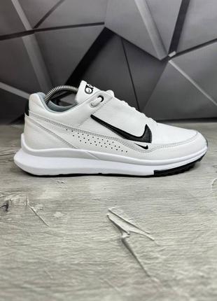 Мужские белые кроссовки натуральная кожа, чоловічі білі кросівки з натуральної шкіри nik 125