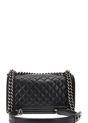 Шкіряна сумка chanel boy bag medium black, оригінал2 фото