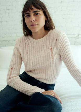 Ажурный свитер zara альпака шерсть s