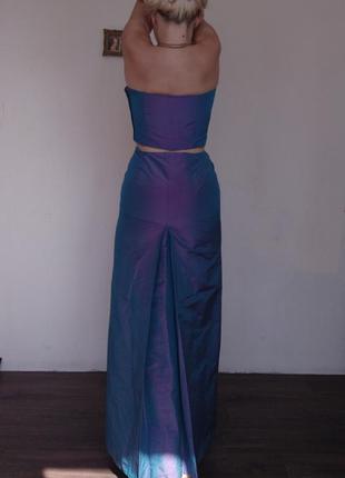 Ультрамодный переливающийся костюм из шелка в стиле рейв4 фото