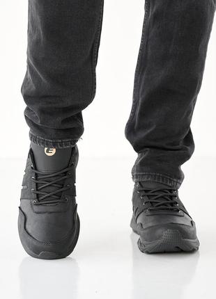Чоловічі кросівки шкіряні весняно-осінні чорні emirro а42 фото