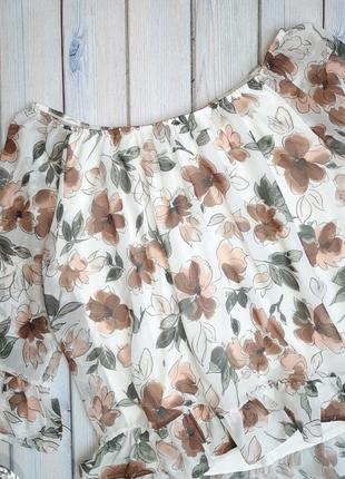 💥1+1=3 ніжна красива блуза блузка квітковий принт creation, розмір 54 - 565 фото