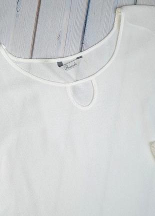 💥1+1=3 базова біла вільна блуза з мережевними рукавами peacocks, розмір 52 - 545 фото