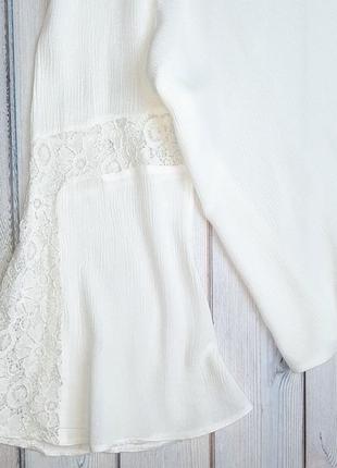 💥1+1=3 базова біла вільна блуза з мережевними рукавами peacocks, розмір 52 - 548 фото