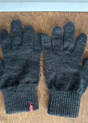 Рукавиці перчатки levis touch screen gloves gray