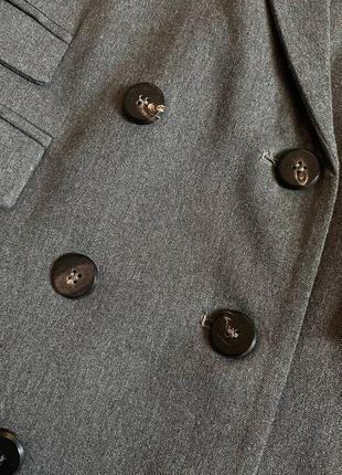 Серое двубортное пальто -пиджак/удлиненный пиджак2 фото