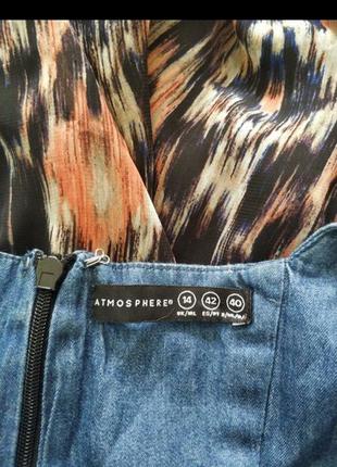 Стильний комбінований сарафан плаття джинс atmosphere.5 фото