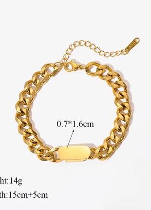 Тренд золотистий жіночий браслет на руку медична сталь преміум якості ланцюжок3 фото
