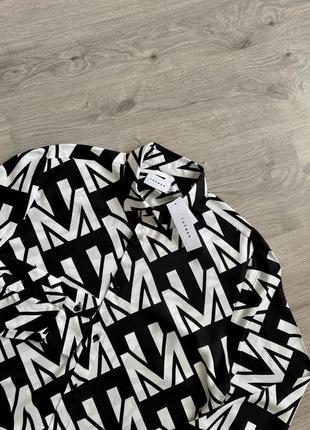 Ніжна сорочка з віскози у чорно-білий монохромний принт topman1 фото